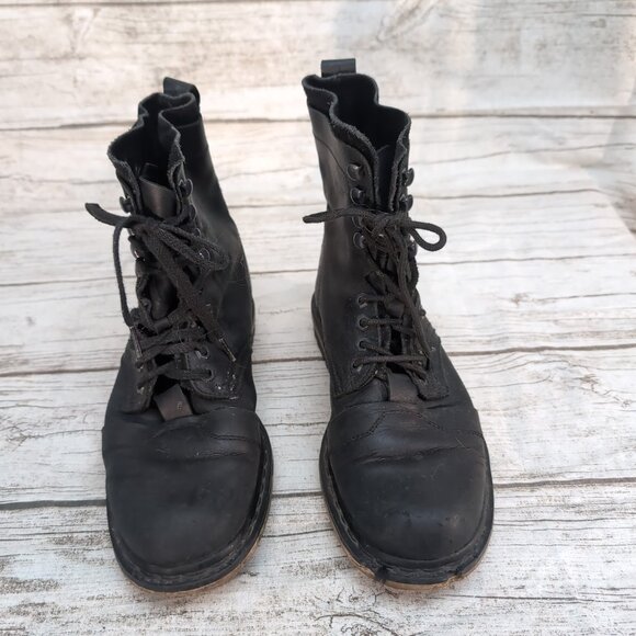 Dr MArtens Pier Black Leather Lace Up Boots Men Size 9 EU 42 - Picture 2 of 7
